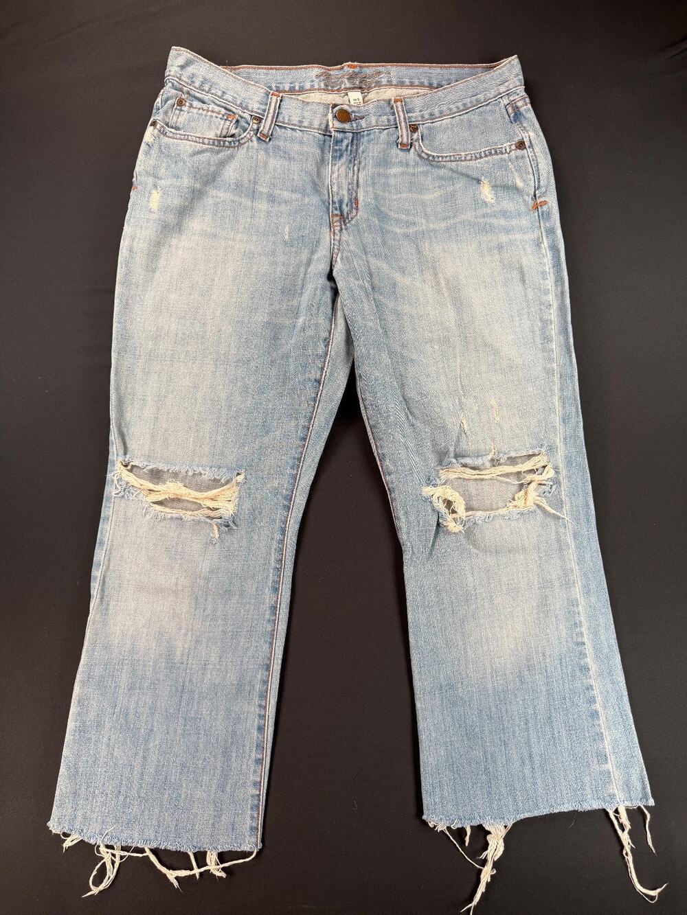 Abercrombie & Fitch Emma Mid-Rise Distressed Flared Bootcut Jeans (Women's 10S)